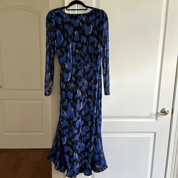 C WONDER by Christian Soriano Mesh ruffle hem dress Blue/Black Sz XLP NWT in pkg - Picture 10 of 10